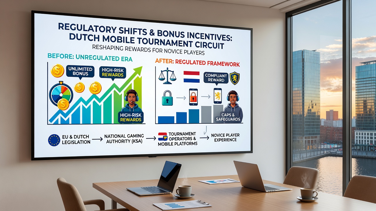 Grafiek die veranderingen in bonusincentives toont na regelgevingsupdates in Nederlandse mobiele pokeromgevingen